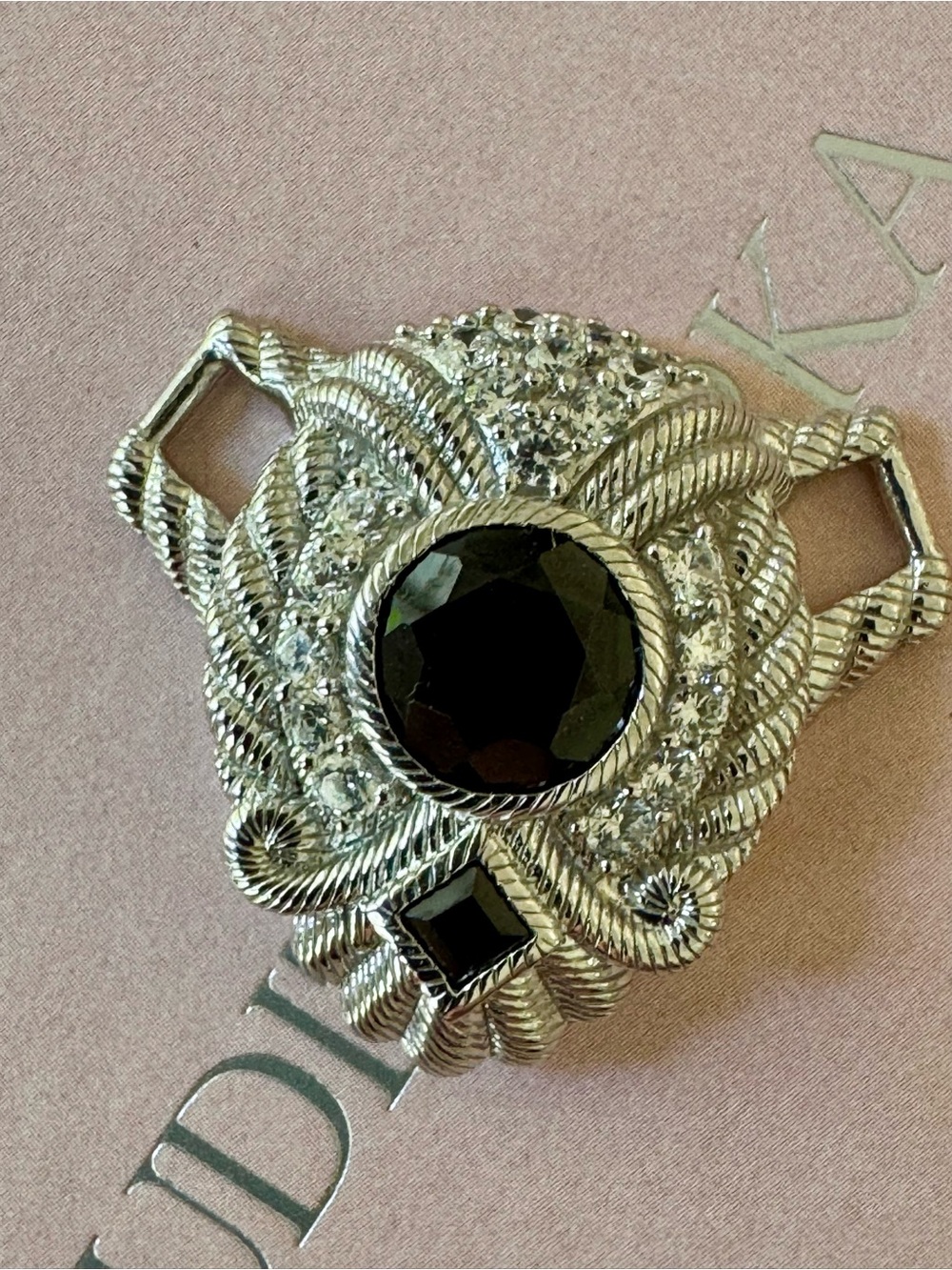 Judith Ripka Silver-Tone Necklace Pendant with Black Crystals - Picture 7 of 7